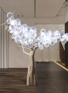 极速景观树室内造景透明树球灯艺术装置落地摆件大型商场门厅美陈