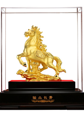 绒沙金马摆件十二生肖成功之马办
