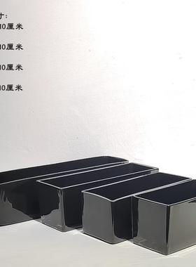 现代简约喷黑色长插条方缸桌面设花装饰装摆件家居样板房hf050台