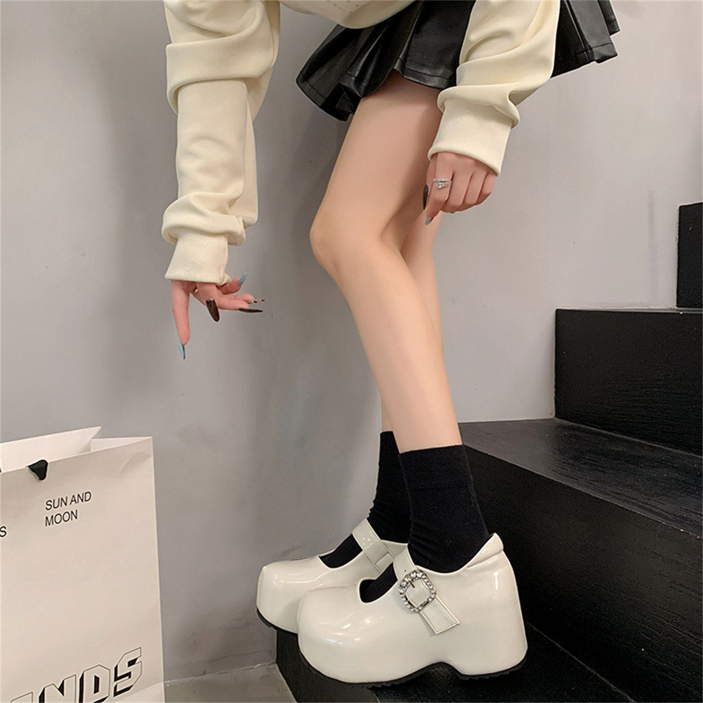 学院风时尚玛丽珍鞋女2026春季新款爆款内增高单鞋气质百搭小皮鞋,淘宝优惠券,粉丝福利购,淘宝优惠卷