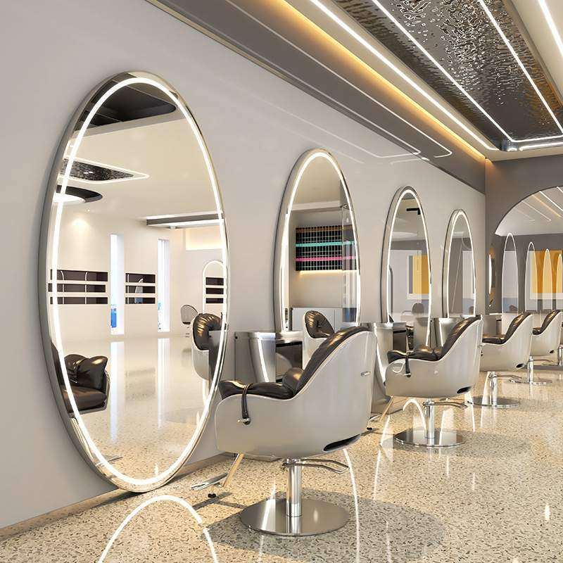 理发店镜台美发镜带灯发廊专用落地靠墙美发镜子美发店单面剪发镜,淘宝优惠券,粉丝福利购,淘宝优惠卷