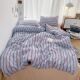 New Korean simple INS blogger style striped wash cotton four-piece set dormitory bed sheet Q quilt cover gift 1.8 bed