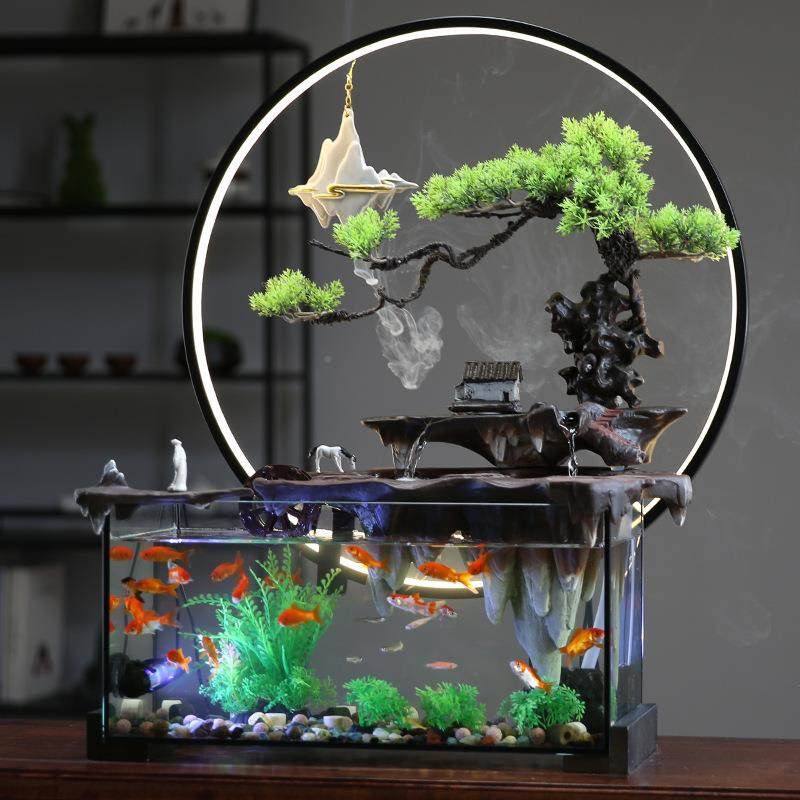创意玻客璃缸流摆件循环水2023-013微景鱼观厅水家用办公室桌面家,淘宝优惠券,粉丝福利购,淘宝优惠卷