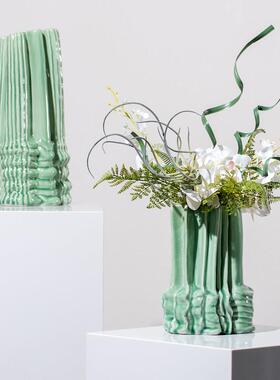 现代新花中式器瓶复古怀旧花家居意装YB-QSCT2饰品民宿禅手绘陶瓷