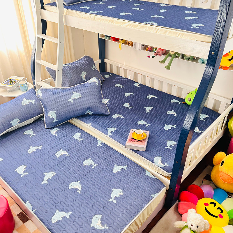夏季儿童乳胶凉席床笠款冰丝席男孩E上下床拼接床薄床垫床罩女童a,淘宝优惠券,粉丝福利购,淘宝优惠卷
