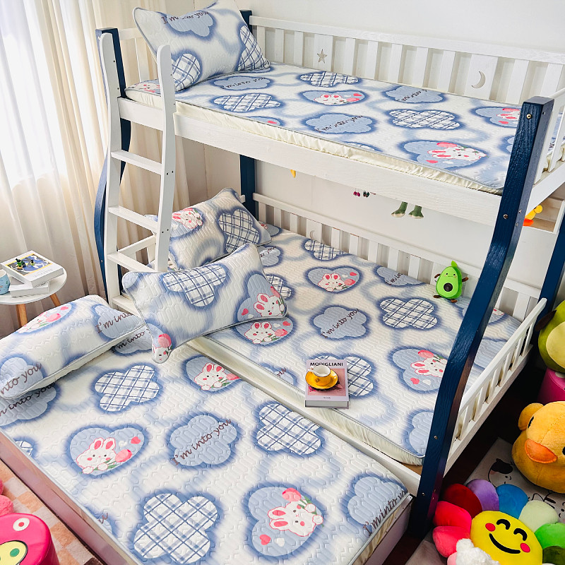 夏季儿童乳胶凉席床笠款冰丝席男孩E上下床拼接床薄床垫床罩女童a,淘宝优惠券,粉丝福利购,淘宝优惠卷