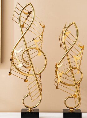欧式创意铁艺音符摆件n轻奢客厅电视柜酒柜静吧金属艺术装饰工艺