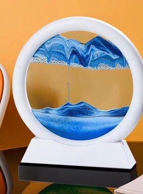 好货网红款3D流沙画摆件解压迷你圆型玻璃工艺品礼品家具装饰卧室
