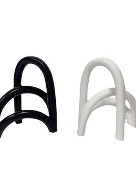 简约现代家居透白色树脂拱形屏风摆件客厅玄关电视柜书房饰品