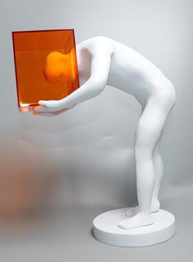 现代简约思想囚笼人物抽象摆件样板房售楼处客厅家居桌面软装饰品