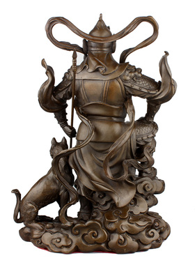 纯铜二郎神神像杨戬铜像摆件二郎真君家居装饰工艺品客厅摆件