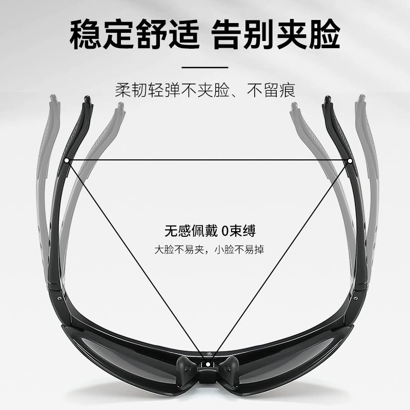 变色偏光运动骑行眼镜 公路自行车专用防风沙护目镜 UV400防护可 - 图2