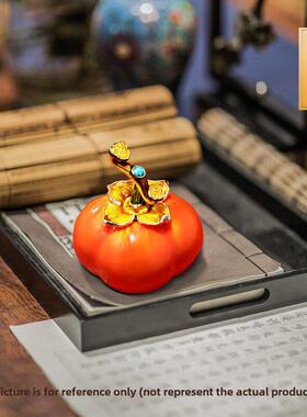 事事如意柿子摆件玉如意招财客厅玄关酒柜创意装饰品乔迁生日礼物