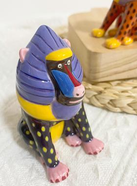 狒狒3D立体手绘陶瓷调味瓶胡椒瓶桌面小摆件设计师款山魁家居装饰