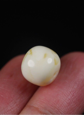 天然俄料老蜜蜡交瓷骨白蜜蜡老型直切珠无相圆手串手持念珠顶配珠