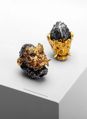 黑神话悟空原创925银镀金孙悟空吊坠一体三通斗战胜佛文玩配饰