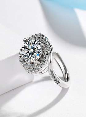 Zirconium flash diamond ring live mouth niche design fashion