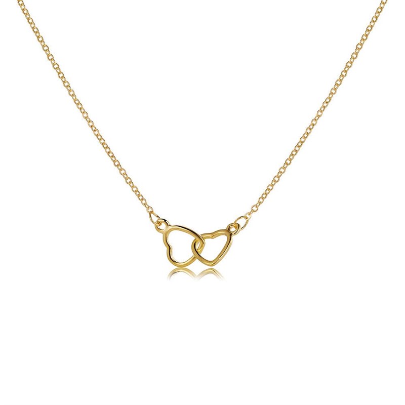 推荐Love double ring necklace female clavicle chain women's - 图3