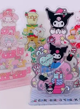 可爱风圣诞系列感恩卡片亚克力桌面摆件圣诞节礼物生日贺卡送人卡