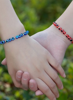 de ojos, pulseras de pareja de la suerte, joyera con dijes