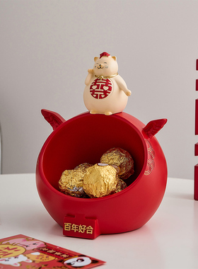 入户进门口玄关钥匙收纳摆件招财猫送新人新娘的结婚礼物高级实用