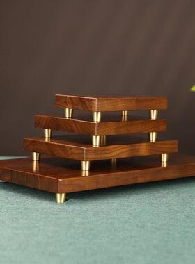 黑胡桃木纯实木底座底托花瓶佛像奇石摆件产品架工艺品新中式木质