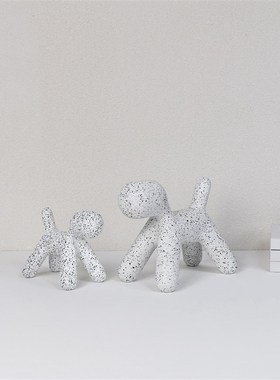 现代简约斑点狗创意摆件设计师客厅抽象售楼处装饰卧室儿童房摆设