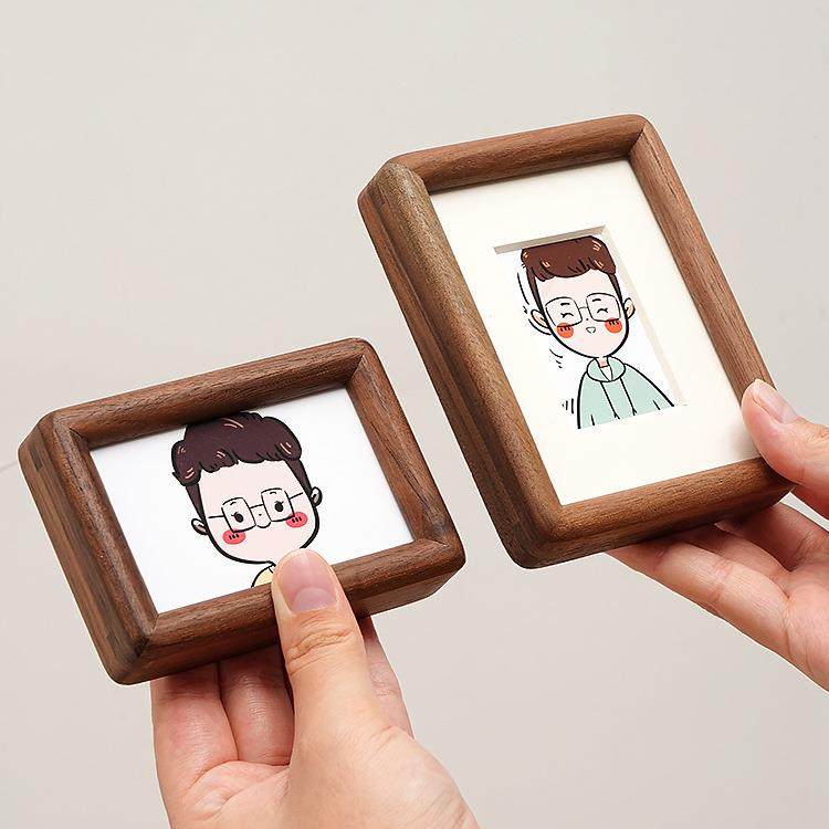 迷你实木榫卯相框摆台高级感儿童证件洗照片做成小摆件拍立得,淘宝优惠券,粉丝福利购,淘宝优惠卷