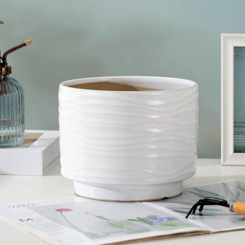 北欧简约花盆陶瓷家用带托蝴蝶兰专用ins风虎皮兰多肉绿植盆清仓,淘宝优惠券,粉丝福利购,淘宝优惠卷