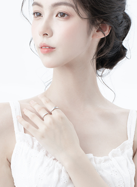 DVNRR比翼双飞 原创设计情侣对戒简约高级感送女友礼物