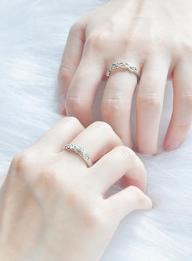 DVNRR美好玫瑰 设计师原创对戒七夕送女友礼物