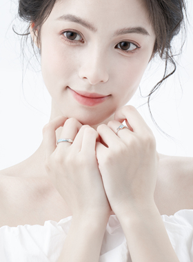 告白玫恋玫瑰浪漫高级s925银对戒