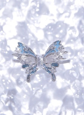 DVNRR夜光蝴蝶s925银可调节指环