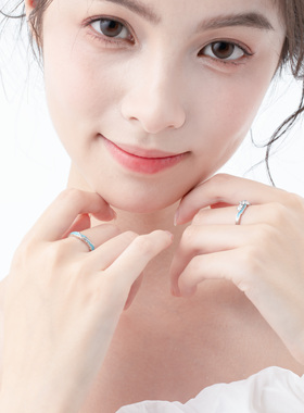 DVNRR恒爱对戒925银黄子弘凡同款