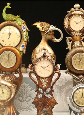 欧式座钟台钟客厅复古钟表摆件台式创意桌面时钟卧室玄关装饰摆设