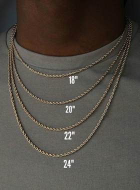 2022 Classic Rope Chain Men Necklace Width 2/3/4/5 MM Stainl