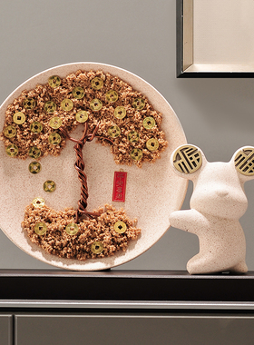 发财树摆件招财办公室客厅玄关轻奢酒柜装饰品摇钱树乔迁新居礼品