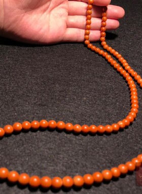 橄榄核尖正圆0.65脖挂108光珠手串长串核雕圆珠项链隔珠文玩配饰