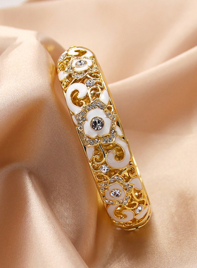 正宗北京景泰蓝手镯工艺个性民族风加大款宽椭圆形珐琅彩掐丝闺蜜