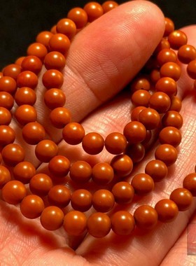 橄榄核尖0.5小珠子108正圆光珠手串长串核雕脖挂圆珠项链隔珠配饰