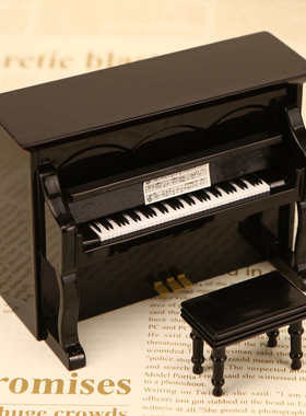 立式创意音乐盒模型摆件竖礼物创意式八音盒三Q角钢琴木质礼盒乐