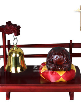 佛家道家用品木雕双架地钟板小木鱼帝钟托盘法会禅修法器学法用品