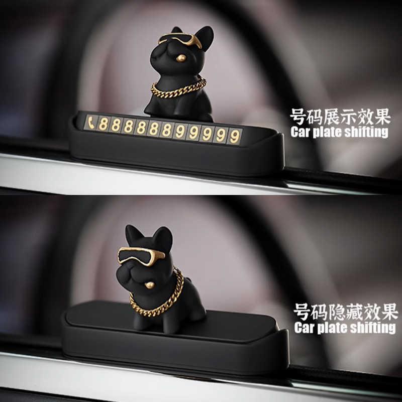 土豪法斗狗汽车临时停车电话号码牌车载挪车显示牌车内手机留号器 - 图2