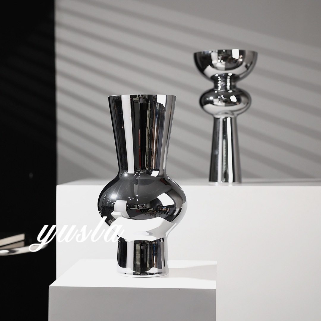 现代简约客厅茶几玻璃插干花瓶花器售楼处别墅餐厅柜摆件软装饰品,淘宝优惠券,粉丝福利购,淘宝优惠卷