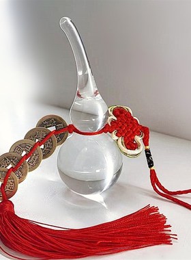 白水晶葫芦挂件铜五帝q钱车挂家居化门对门店铺办公室卧室桌面摆