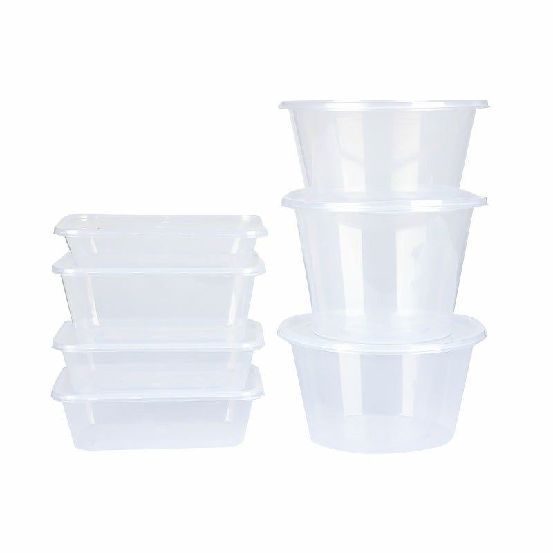 一次性餐盒圆形带盖塑料外卖打包米饭盒可微波加热快餐具便当汤碗,淘宝优惠券,粉丝福利购,淘宝优惠卷