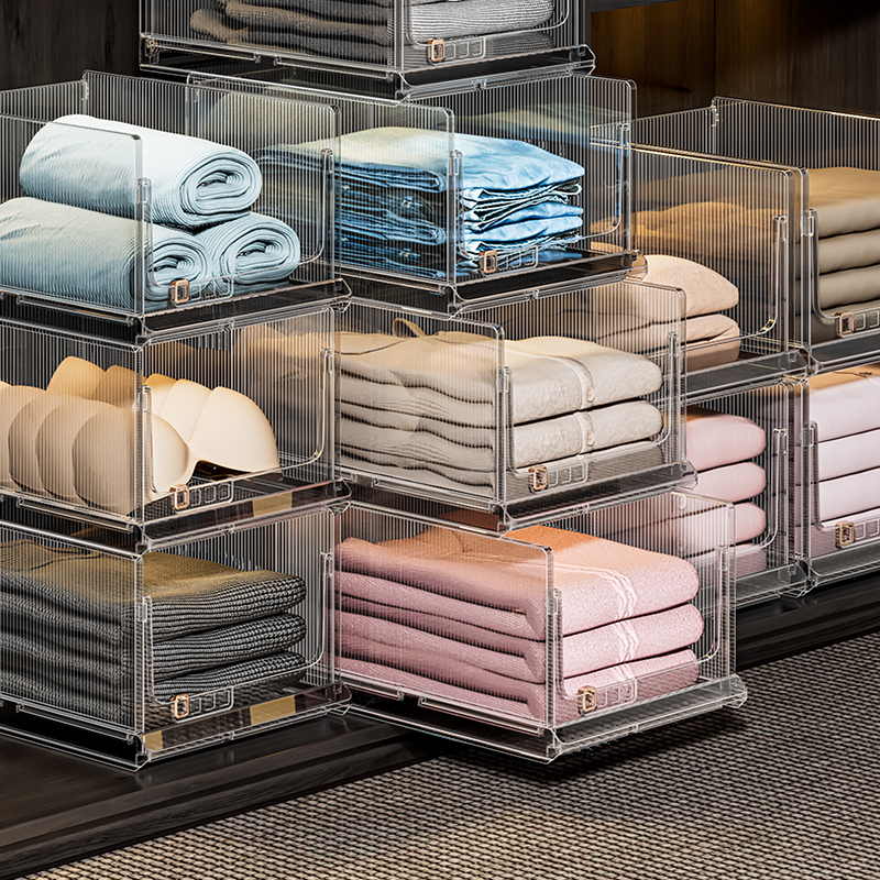 衣柜收纳神d器抽屉式收纳箱可折叠分层隔板整理架子宿舍架收纳筐 - 图1