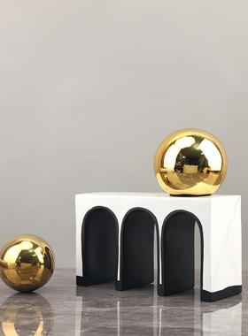 现代简约m桥树脂工艺摆件 样板房家居客厅办公室创意软装饰品摆设