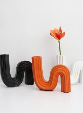0N形花瓶装饰品客厅书房卧室玄关桌面插花艺术品摆件创意家居摆件