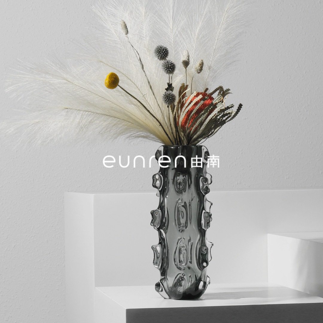 现代简约手工玻璃创意圆圈花瓶花器家居样板房客厅插花软装饰品,淘宝优惠券,粉丝福利购,淘宝优惠卷